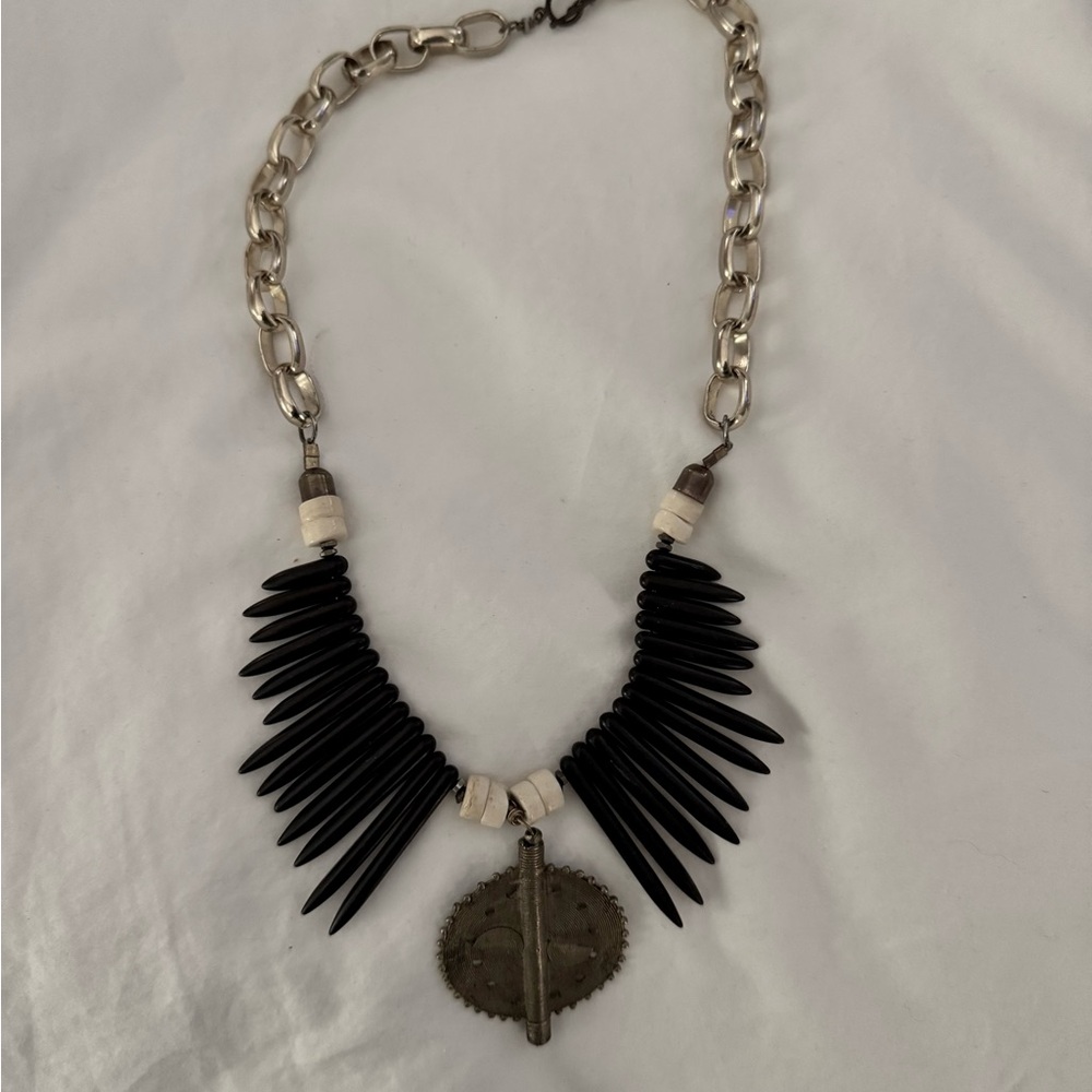 Black and Gold Winged Necklace